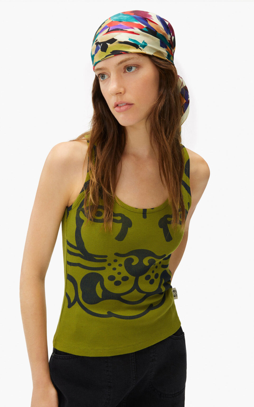 Kenzo K Tiger vest top T Shirt Dam | 65904-JYCL